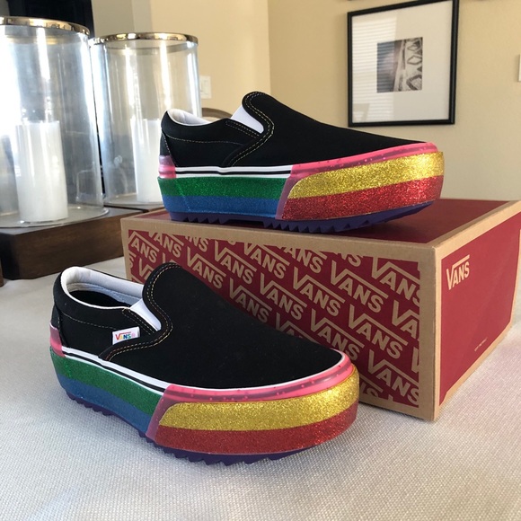 Vans Shoes - Vans Classic Slip-On Platform Glitter Women's 6.5